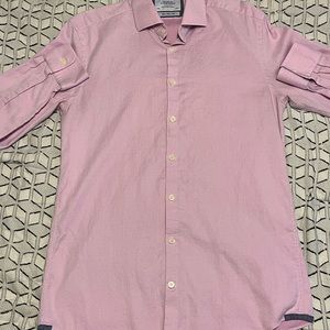 Charles Tyrwhitt Mens Pink Dress Shirt 15.5/35 Extra Slim Fit Long Sleeve